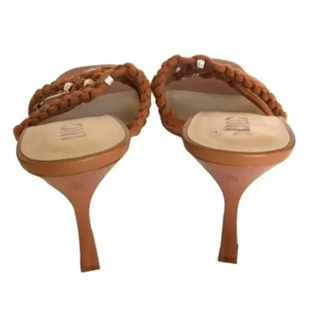 INC Benda Brown Sandals Braided Woven FabricHeels Women - SZ 6.5M - NEW: No Box